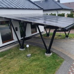 2 vietų automobilių stoginės konstrukcijos komplektas (juodos spalvos)